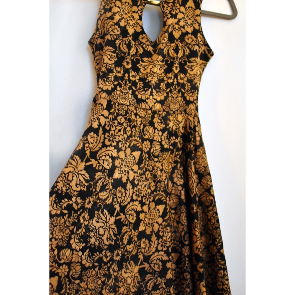 Nicki Minaj Gold Brocade Skater Dress